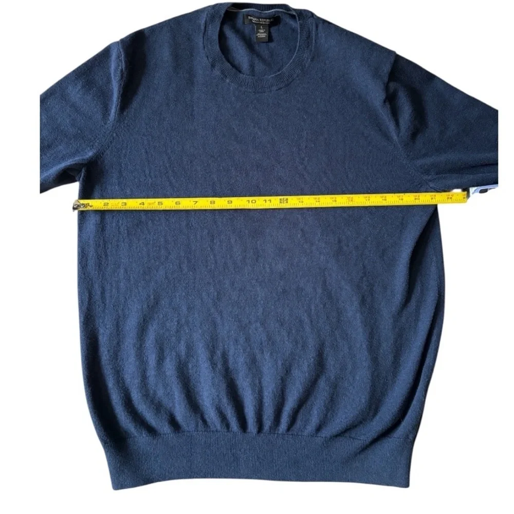 Banana Republic Men's Navy Blue Cashmere Blend Crewneck Sweater Size Large